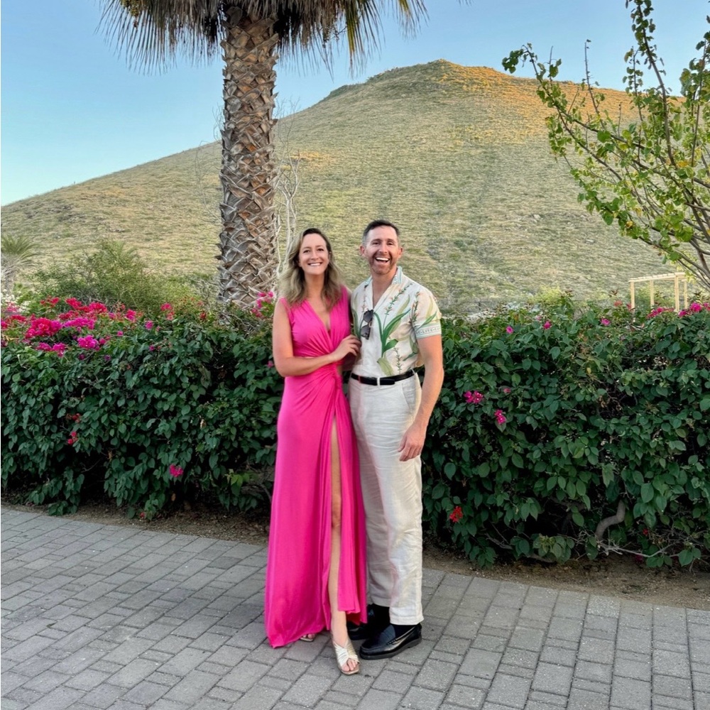 Triple Loop Knit Dress in Bright Pink - Picture 8 of 8